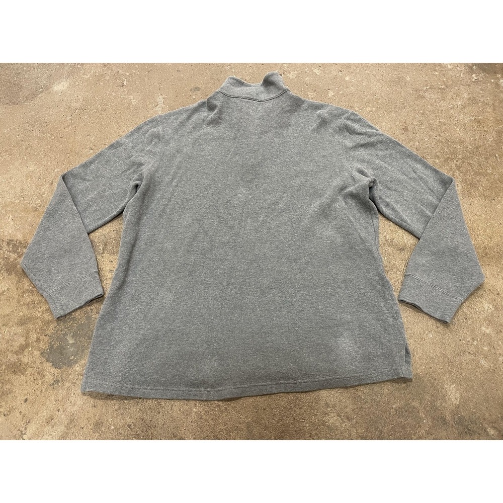 Polo Ralph Lauren Sweater Mens XL Gray Quarter Zip Mock Neck Pony Logo Pullover - Picture 8 of 16